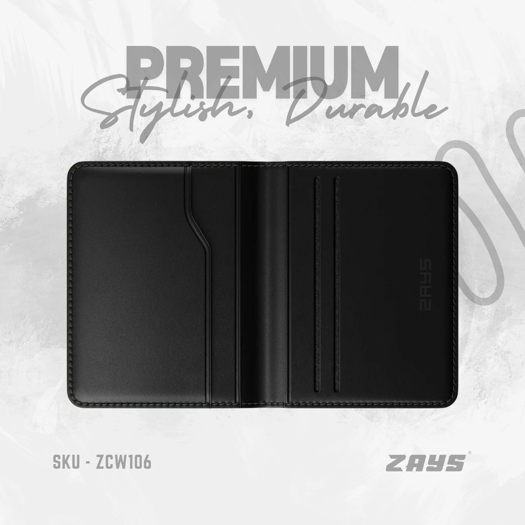Zays Premium Leather Compact, Durable & Stylish Card Holder