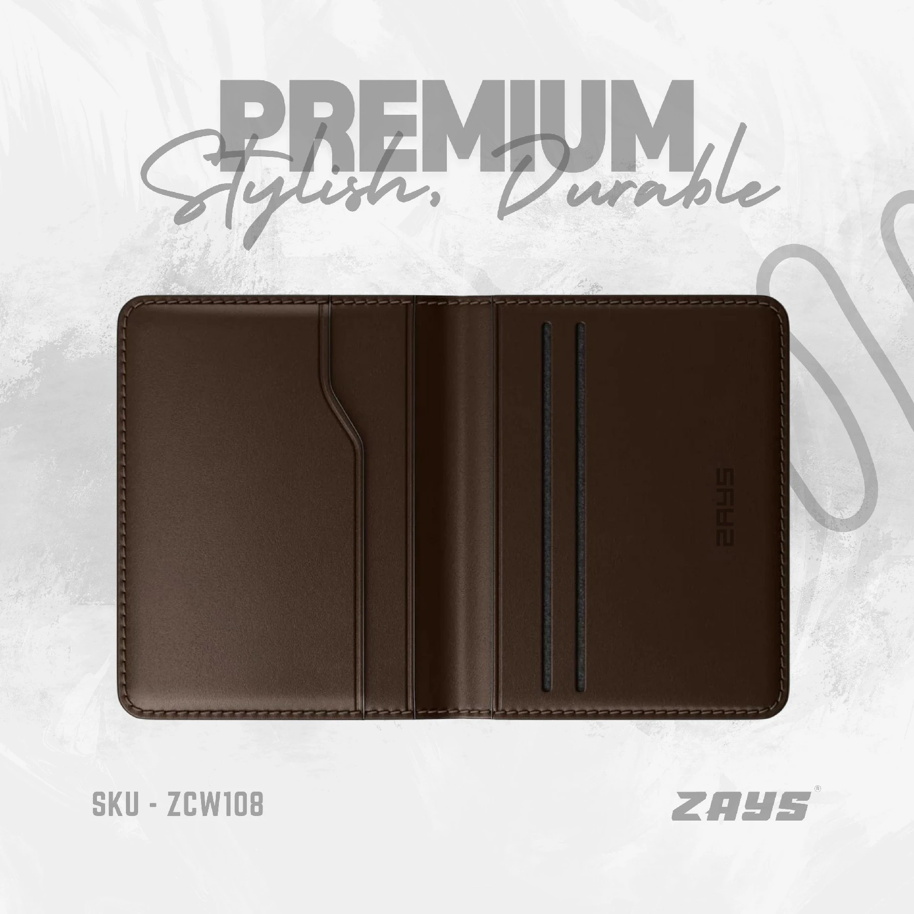 Zays Premium Leather Compact, Durable & Stylish Card Holder