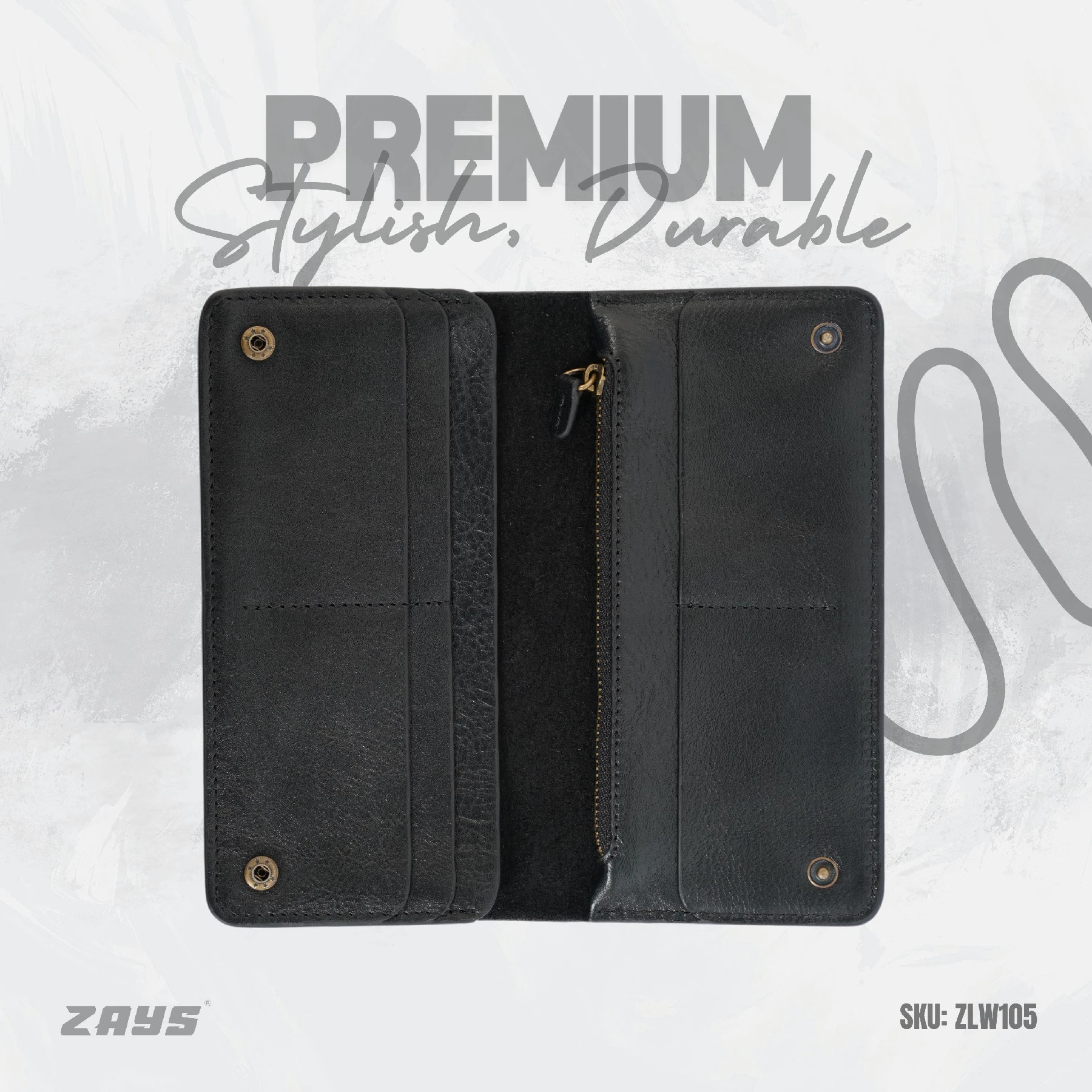 Zays Premium Eco-Friendly Leather Long Wallet for 1 Mobile & Many things