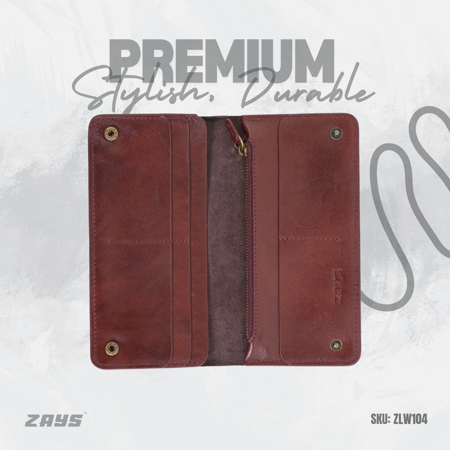Zays Premium Eco-Friendly Leather Long Wallet for 1 Mobile & Many things