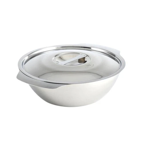 Stainless Steel Soup Bowl with SS Lid - 12cm - Silver