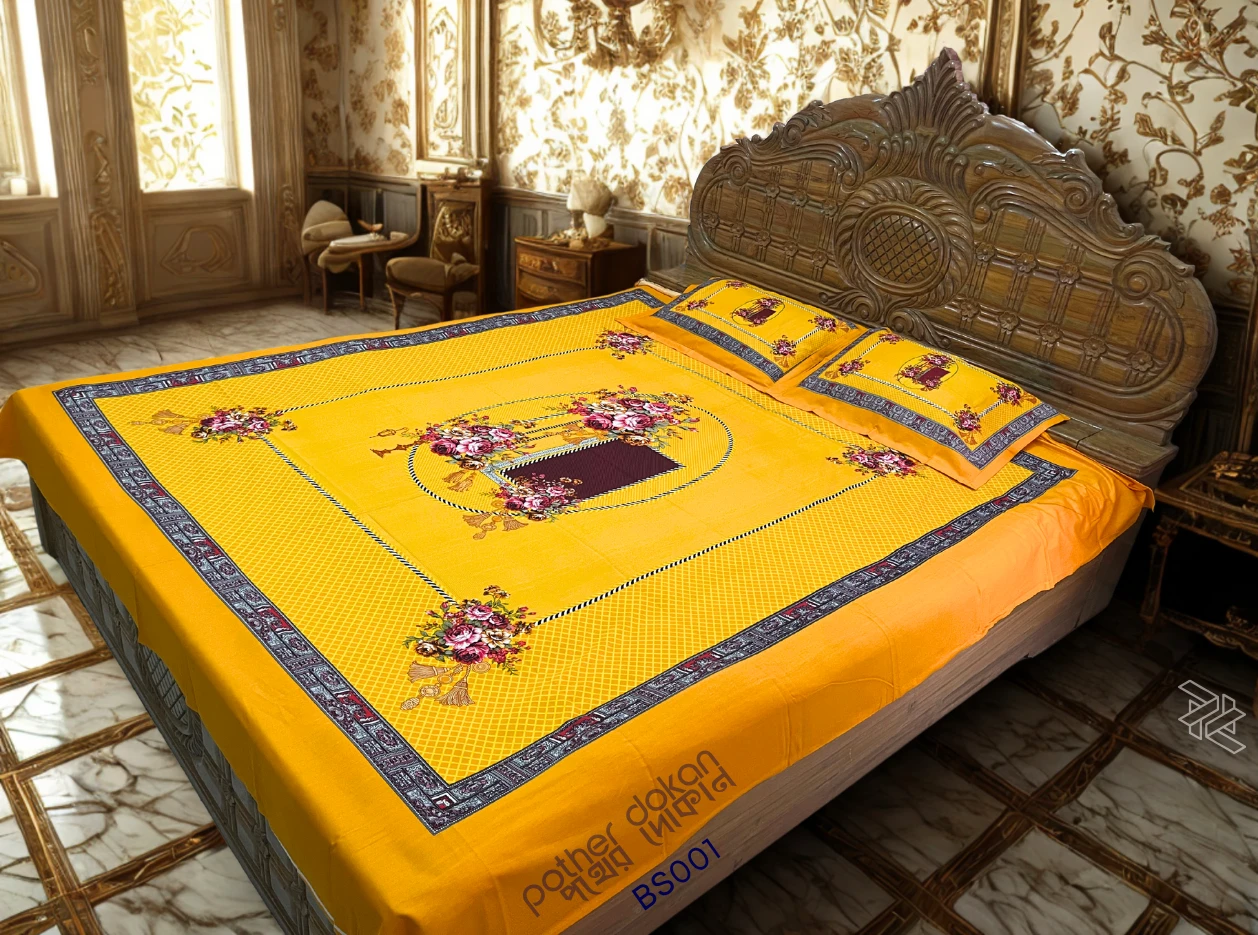 Cotton Bed Sheet Set (7.5 x 8.5 Feet) with Two Pillow Covers – Premium Quality Chador, Multicolor, Soft & Durable - new collection